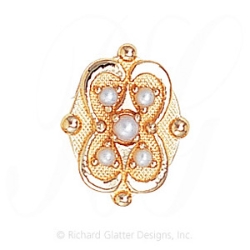 GS538 PL - 14 Karat Gold Pearl Slide 